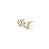 Diana Gold Textured Pearl Hoop Earrings