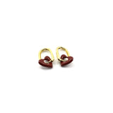 Morandi Wine Red Geometric Hoop Earrings